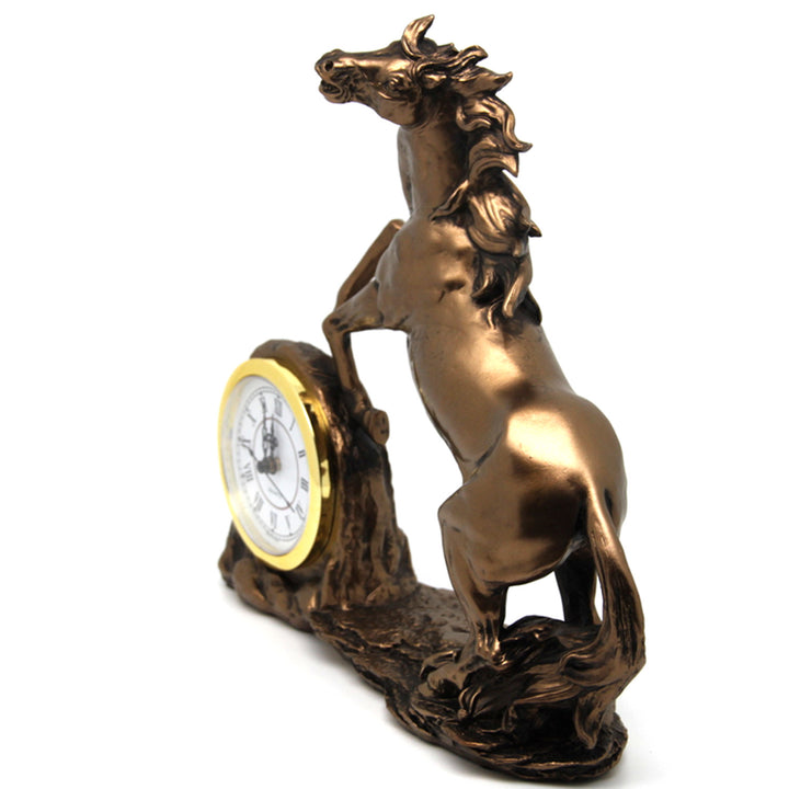 Figurine de cheval grimpant, horloge, sculpture en bronze, chiffres romains, reine Isabelle