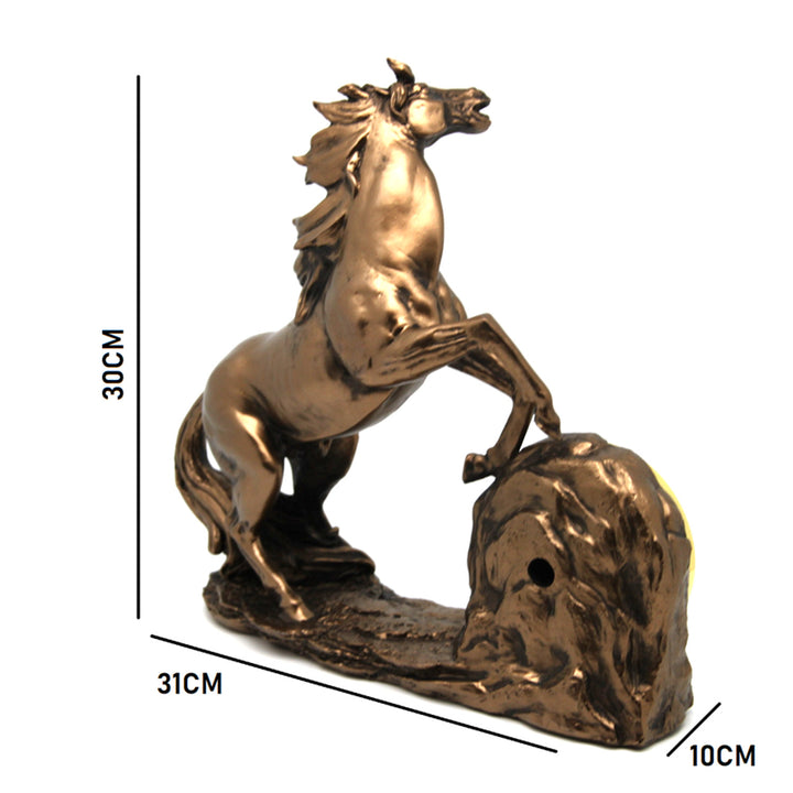 Figurine de cheval grimpant, horloge, sculpture en bronze, chiffres romains, reine Isabelle