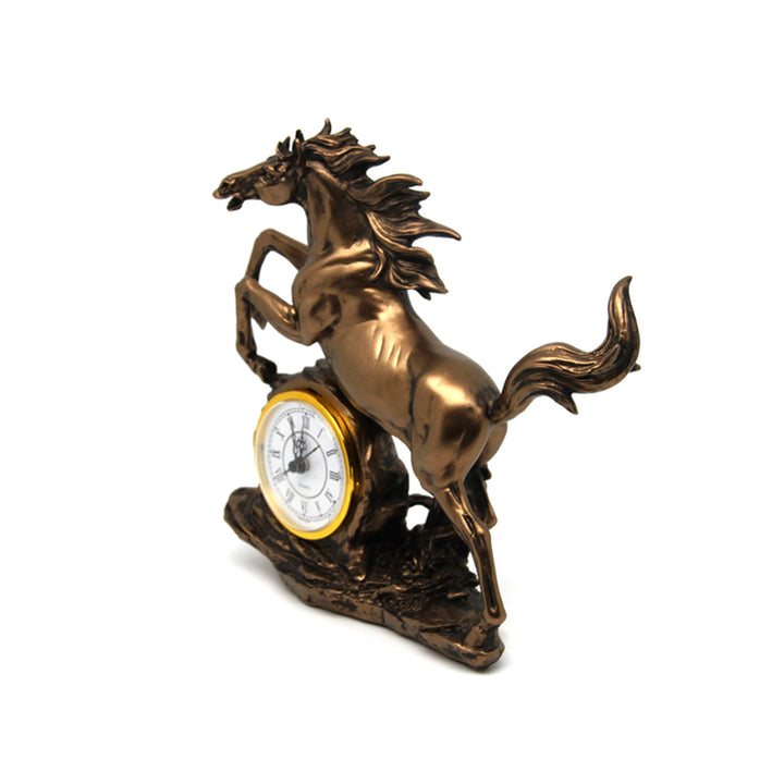 Figurine de cheval sauteur, horloge, décoration en bronze, Reine Isabel