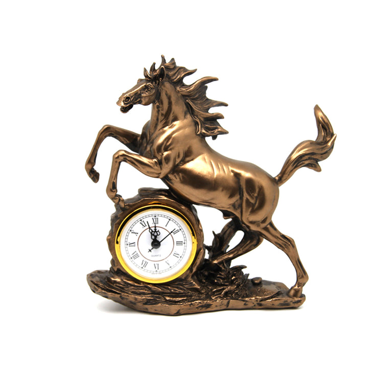 Figurine de cheval sauteur, horloge, décoration en bronze, Reine Isabel