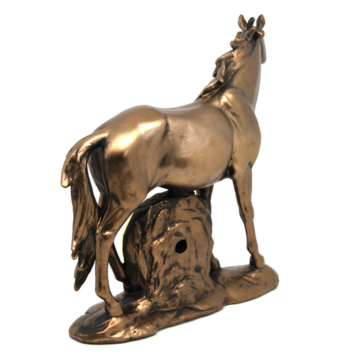 Figurine de cheval debout, horloge, sculpture décorative en bronze, Reine Isabel