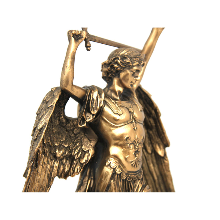 Figurine de l'archange Michel, horloge, sculpture religieuse en bronze, reine Isabelle