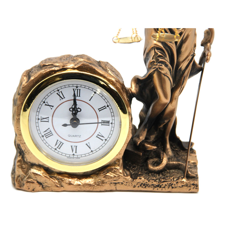 Figurine de Temida Déesse de la Justice, horloge, Reine Isabel