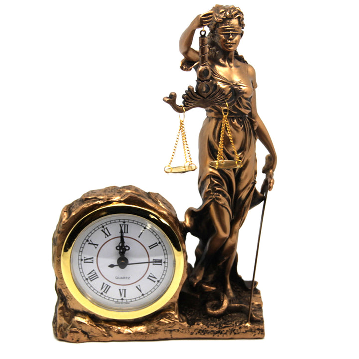 Figurine de Temida Déesse de la Justice, horloge, Reine Isabel