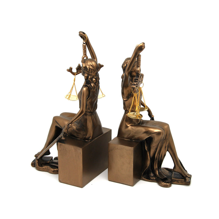 Figurines de Thémis avec balance et épée, repose-livres, reine Isabelle, 2 pièces
