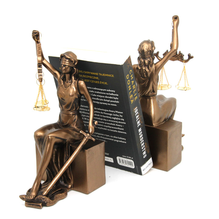 Figurines de Thémis avec balance et épée, repose-livres, reine Isabelle, 2 pièces