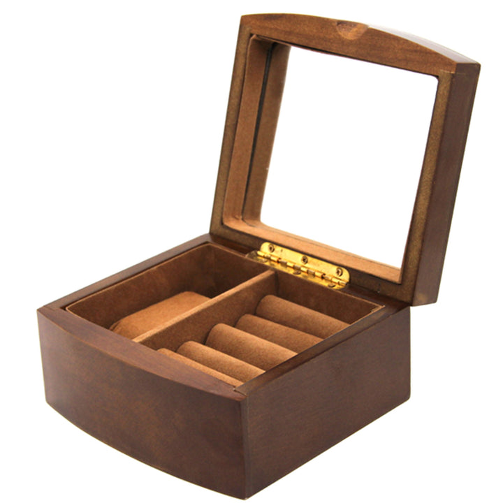 Boîte à bijoux, en bois, marron, organisateur, compartiments, Reine Isabel