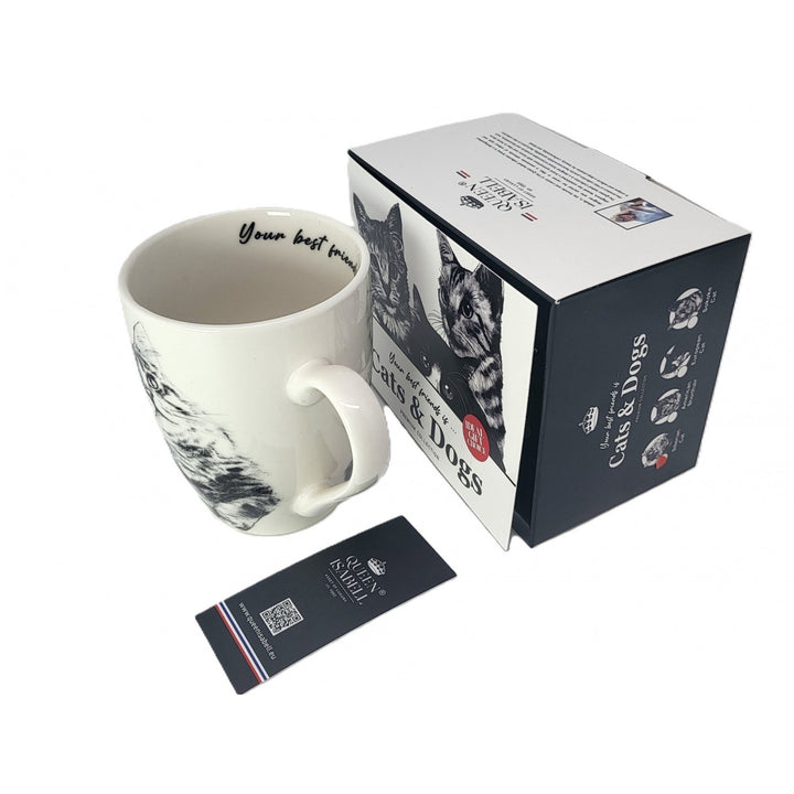 Tasse en porcelaine Reine Isabel, chat sibérien, 350ml, Q1-05201