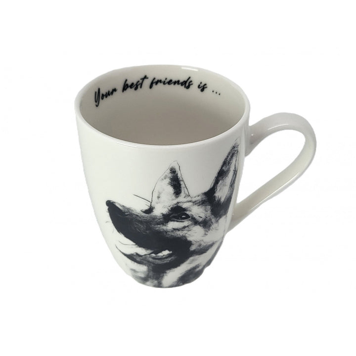 Tasse en porcelaine Reine Isabel, Berger allemand, 350ml, Q1-05232