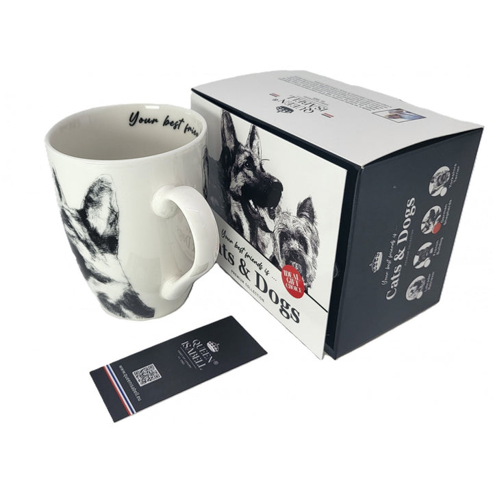 Tasse en porcelaine Reine Isabel, Berger allemand, 350ml, Q1-05232