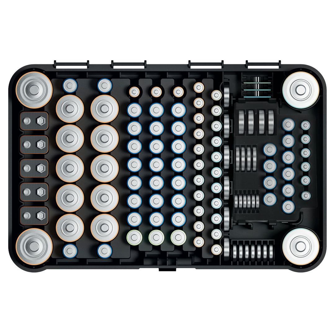 Organisateur de piles GreenBlue, couvercle transparent, 115 emplacements, Varta Box GB189, 5 pièces