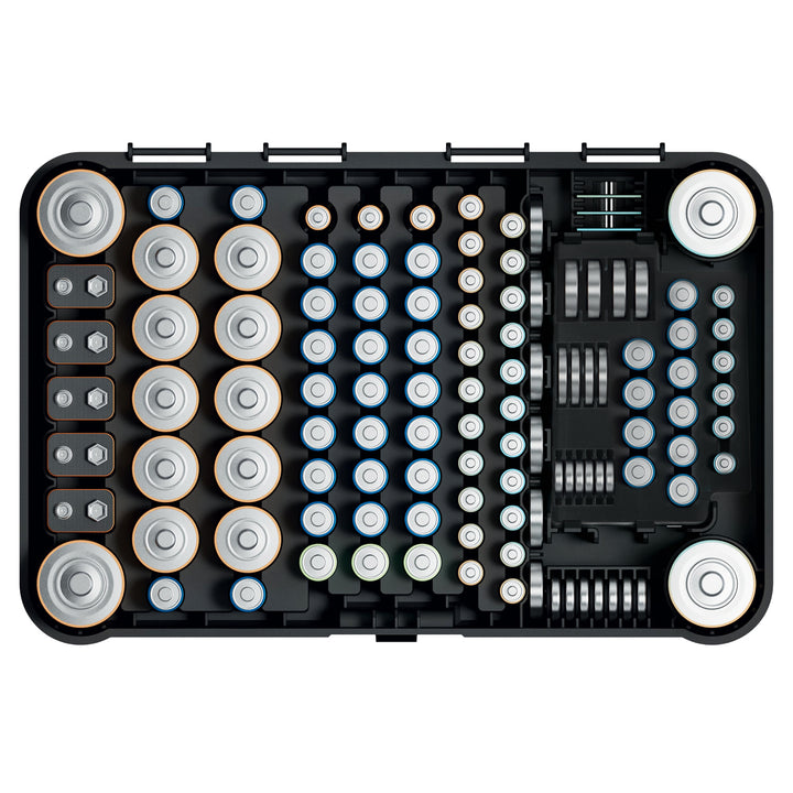 Organisateur de piles GreenBlue, couvercle transparent, 115 emplacements, Varta Box GB189, 5 pièces