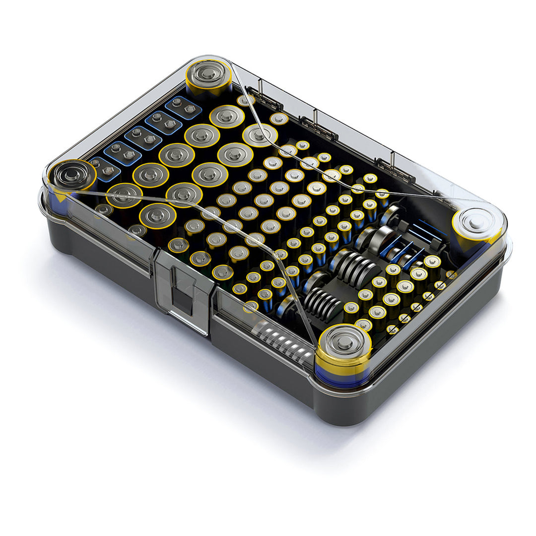 Organisateur de piles GreenBlue, couvercle transparent, 115 emplacements, Varta Box GB189, 5 pièces