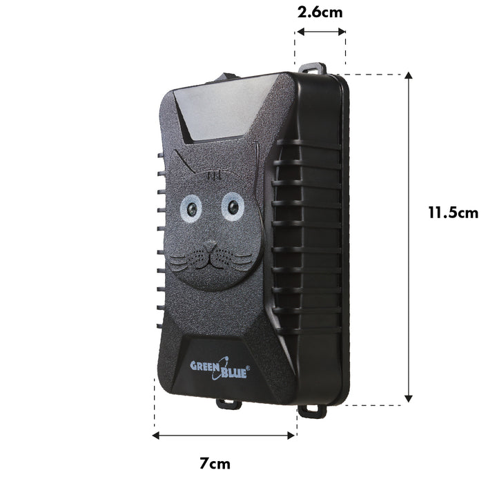 GreenBlue GB725 dissuade les rongeurs et les martres par ultrasons et LED + 4 piles AA Varta Industrial