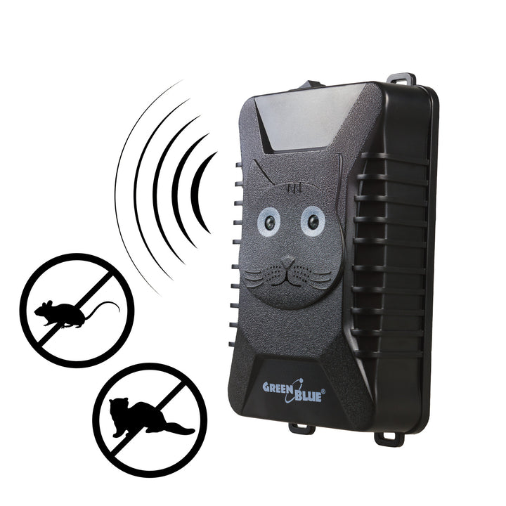 GreenBlue GB725 dissuade les rongeurs et les martres par ultrasons et LED + 4 piles AA Varta Industrial
