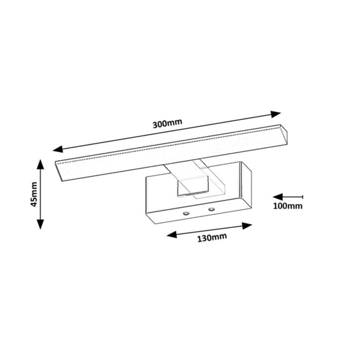 Lampe de salle de bains Rabalux, puissance 6W, blanc naturel 4000W, IP44. noir, Loric