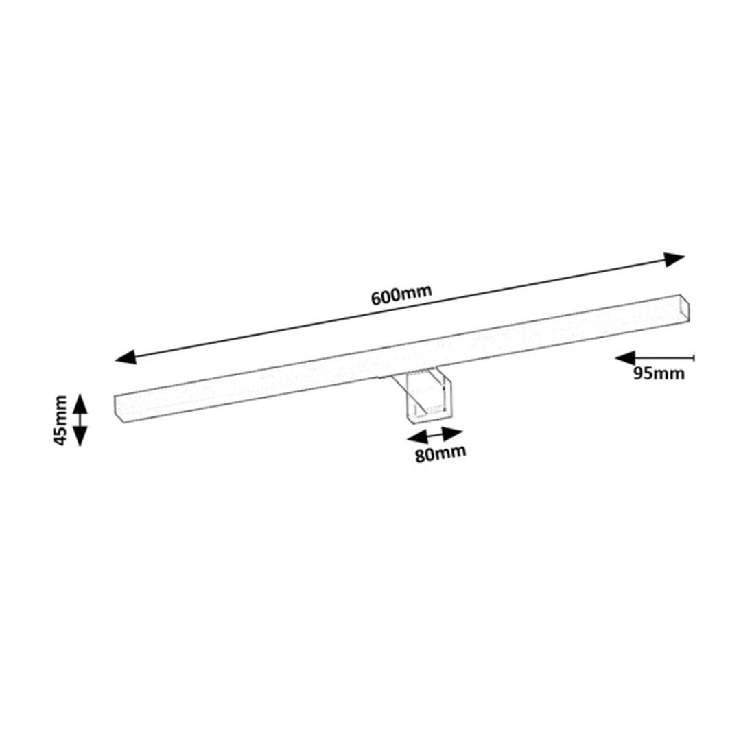 Lampe de salle de bains Rabalux, puissance 9 W, blanc naturel 4000 K, IP44, chrome, Oliro