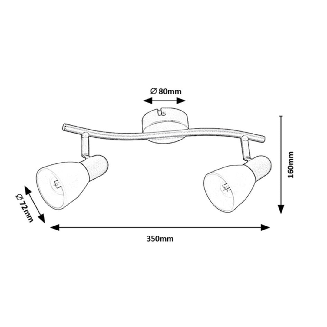Rabalux plafonnier, spot, 2x filetage E14, IP20, noir, Soma