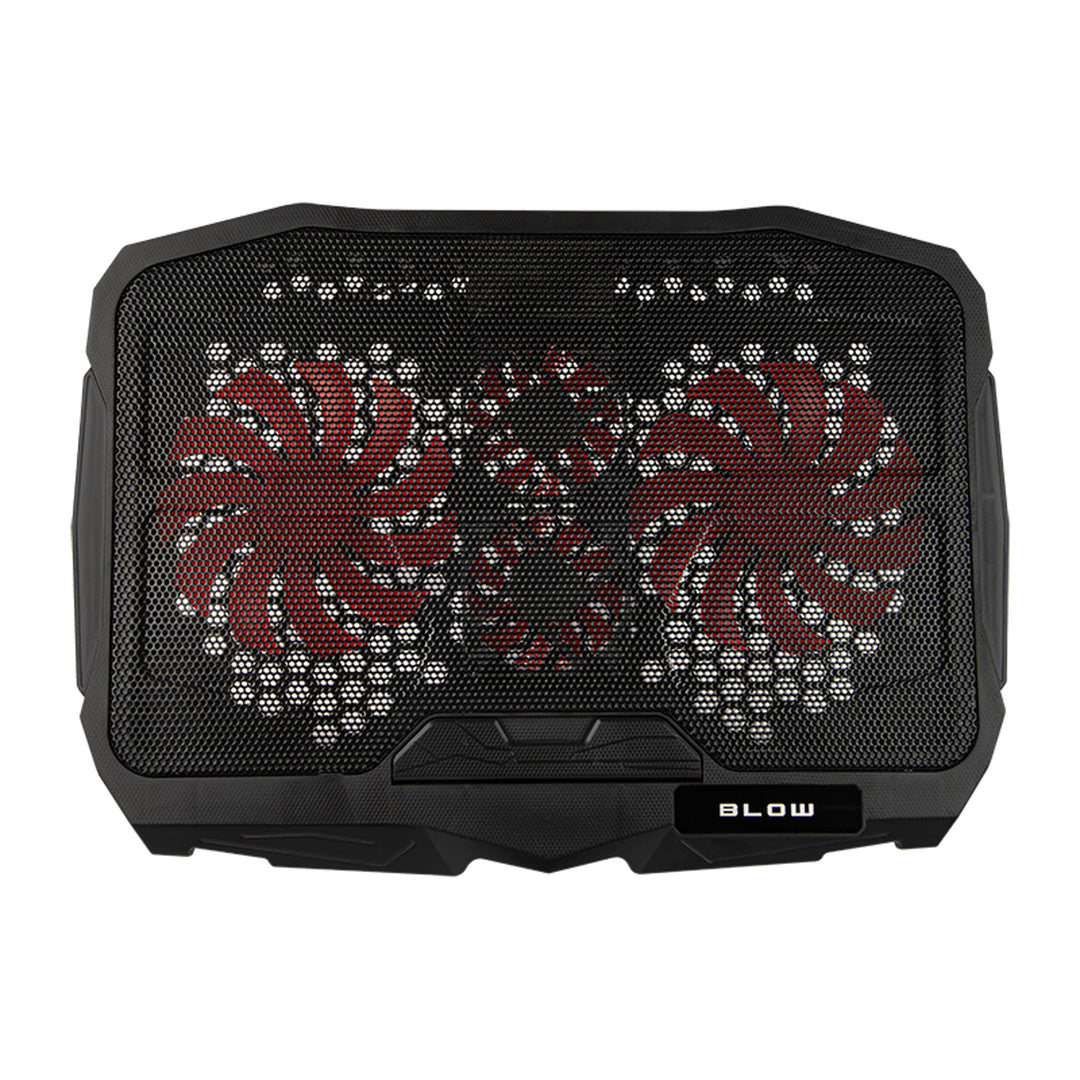 Support de refroidissement pour ordinateur portable Blow Hurricane, quatre ventilateurs, éclairage rouge, hub USB intégré