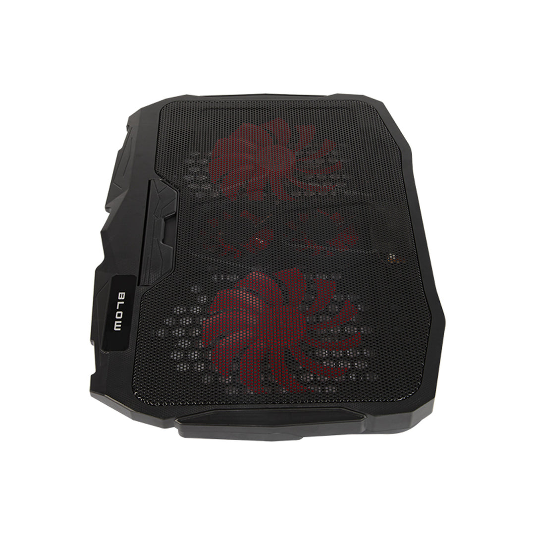 Support de refroidissement pour ordinateur portable Blow Hurricane, quatre ventilateurs, éclairage rouge, hub USB intégré