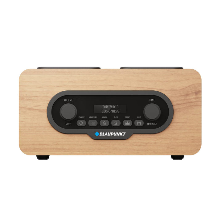 Radio portable Blaupunkt, radio numérique DAB+ et tuner FM, Bluetooth, sortie casque, lecteur USB et microSD, écran LCD, fonction horloge et alarme, alimentation par batterie rechargeable USB-C, DR10CR.