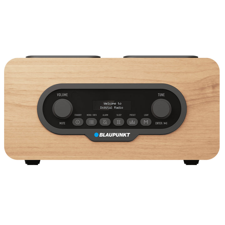 Radio portable Blaupunkt, radio numérique DAB+ et tuner FM, Bluetooth, sortie casque, lecteur USB et microSD, écran LCD, fonction horloge et alarme, alimentation par batterie rechargeable USB-C, DR10CR.
