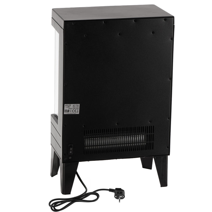 Cheminée électrique LED avec télécommande, 2 puissances de chauffe 1000W/2000W, thermostat, Adler AD 7755