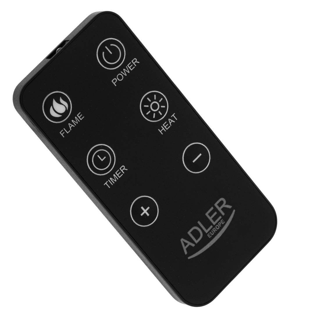 Cheminée électrique LED avec télécommande, 2 puissances de chauffe 1000W/2000W, thermostat, Adler AD 7755