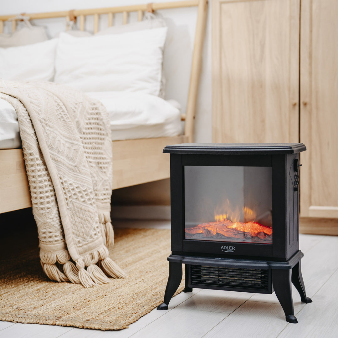 Cheminée électrique Adler, 2 niveaux de chauffage, puissance max. 1800W, thermostat, effet flamme 3D, AD 7754