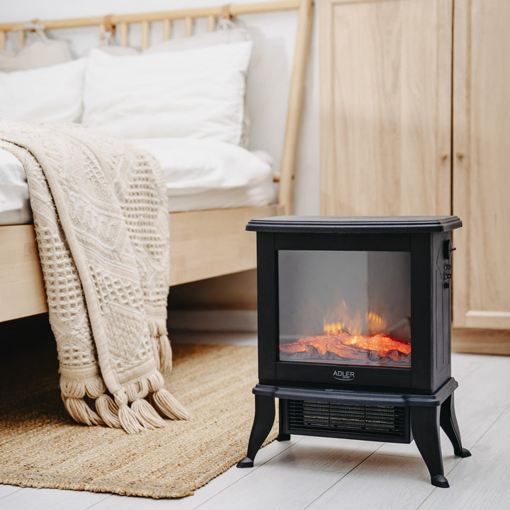 Cheminée électrique Adler, 2 niveaux de chauffage, puissance max. 1800W, thermostat, effet flamme 3D, AD 7754
