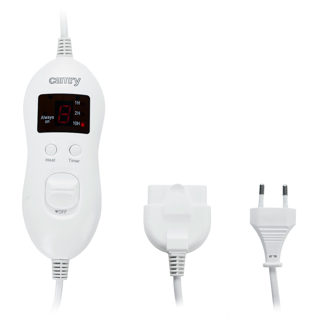 Couverture électrique Camry, pour 2 personnes, dimensions 150x160cm, 8 niveaux de chauffage, puissance 2 x 60W, gris, CR 7417