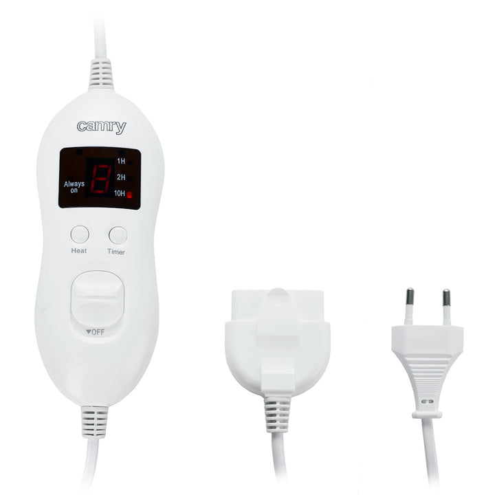 Couverture électrique Camry, pour 2 personnes, dimensions 150x160cm, 8 niveaux de chauffage, puissance 2 x 60W, gris, CR 7417