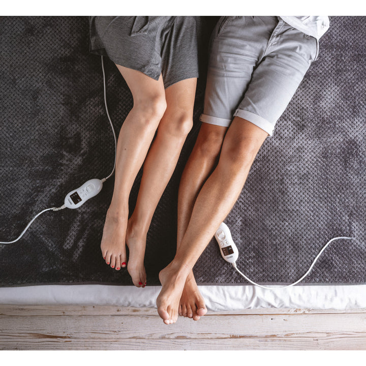 Couverture électrique Camry, pour 2 personnes, dimensions 150x160cm, 8 niveaux de chauffage, puissance 2 x 60W, gris, CR 7417