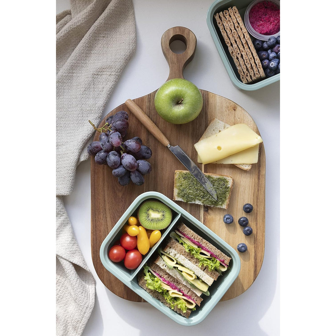 Contenant alimentaire Dual Curver, couvercle étanche, valve dans le couvercle, 100% recyclé, peut être utilisé au micro-ondes, deux compartiments 0.6L + 0.3L, 250000