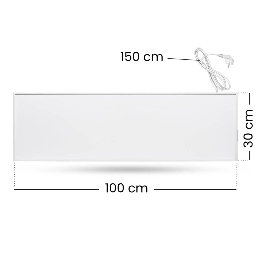 Chauffage infrarouge Cronos, 330W, blanc, anti-allergique, ultra-mince, surface mate, chauffe une surface jusqu'à 12m2, Synthelith PRO CRP-330TWP Blanc