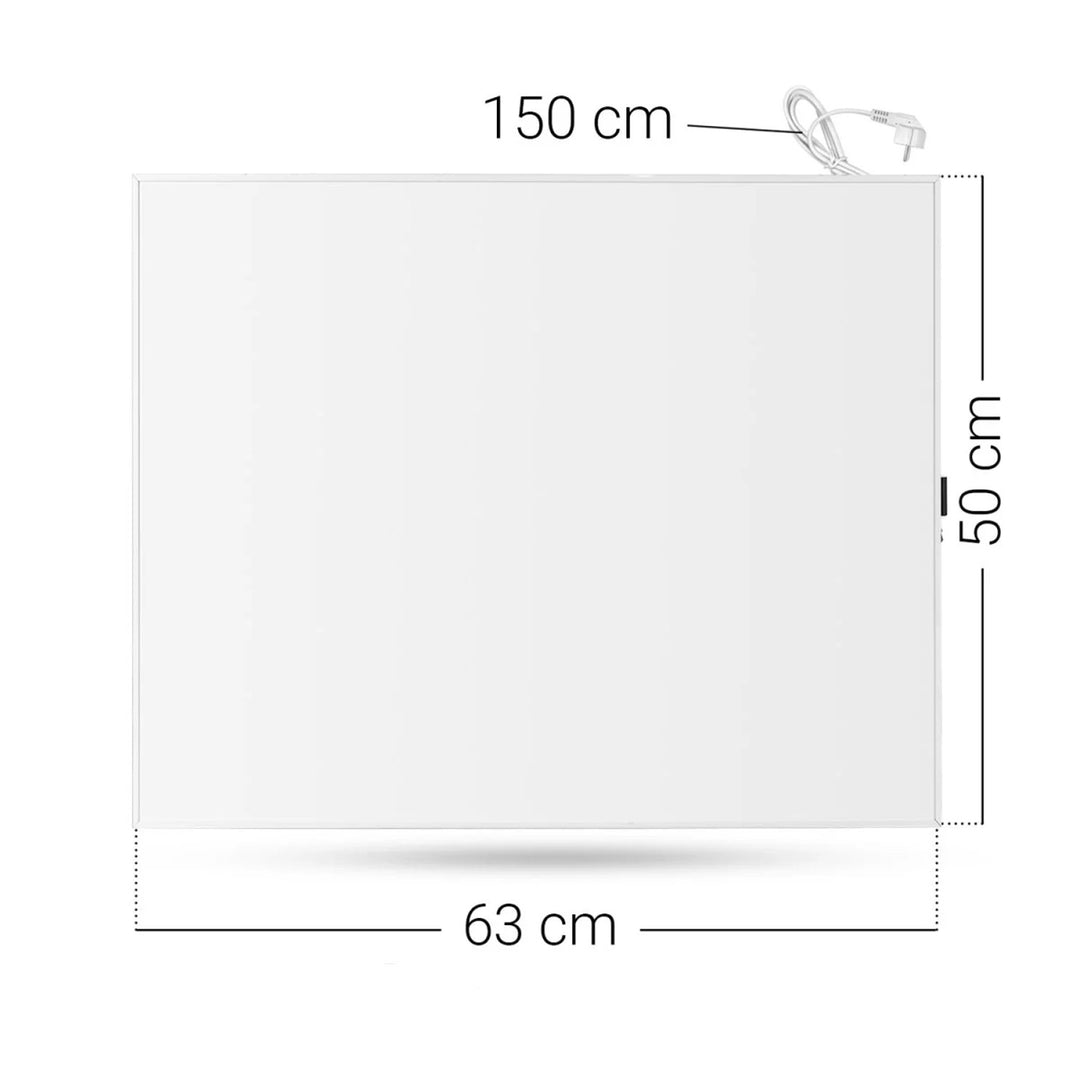 Chauffage infrarouge Cronos, 300W, blanc, anti-allergique, ultra-mince, surface mate, chauffe une surface jusqu'à 9m2, Synthelith PRO CRP-300TWP White