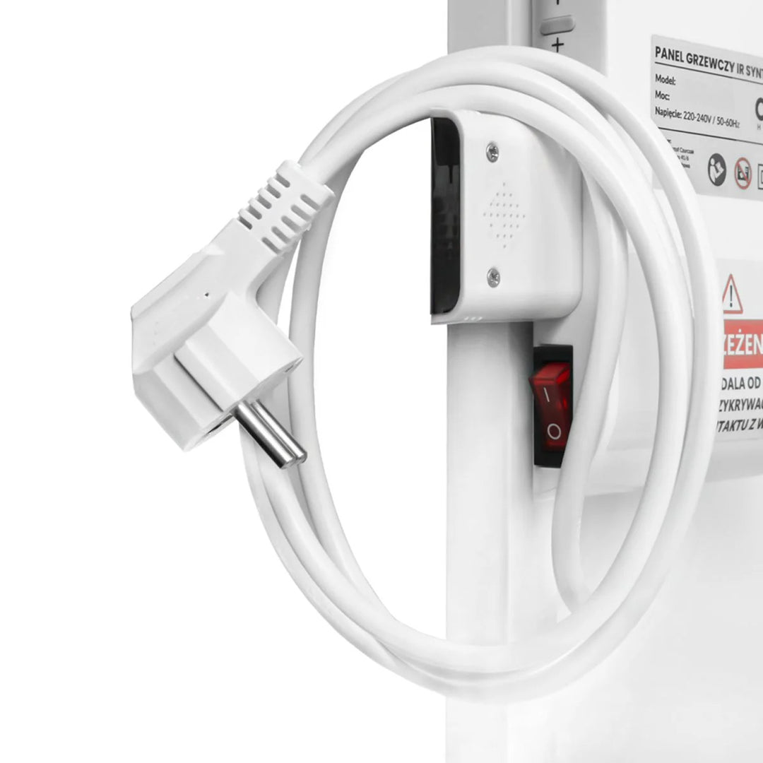 Chauffage infrarouge Cronos, 300W, blanc, anti-allergique, ultra-mince, surface mate, chauffe une surface jusqu'à 9m2, Synthelith PRO CRP-300TWP White