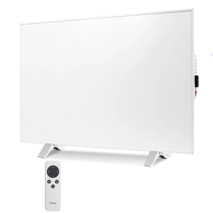 Chauffage infrarouge Cronos, 300W, blanc, anti-allergique, ultra-mince, surface mate, chauffe une surface jusqu'à 9m2, Synthelith PRO CRP-300TWP White