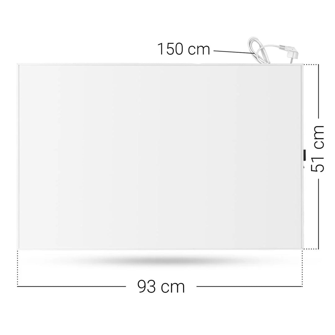 Chauffage infrarouge Cronos, 500W, blanc, anti-allergique, ultra-mince, surface mate, chauffe jusqu'à 14m2, Synthelith PRO CRP-500TWP Blanc