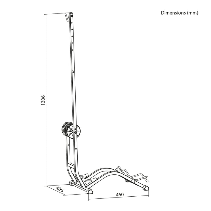 Support à vélos au sol Maclean, autonome, horizontal / vertical, pour le rangement, en acier, charge maximale 35 kg, MC-170