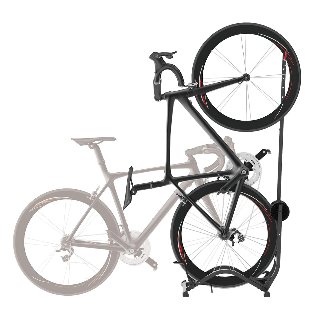 Support à vélos au sol Maclean, autonome, horizontal / vertical, pour le rangement, en acier, charge maximale 35 kg, MC-170