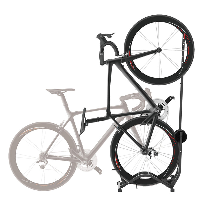 Support à vélos au sol Maclean, autonome, horizontal / vertical, pour le rangement, en acier, charge maximale 35 kg, MC-170