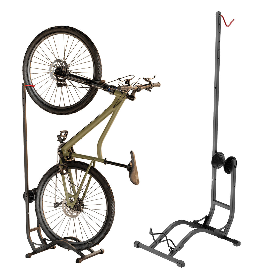 Support à vélos au sol Maclean, autonome, horizontal / vertical, pour le rangement, en acier, charge maximale 35 kg, MC-170
