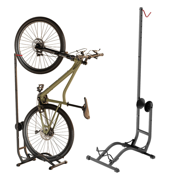Support à vélos au sol Maclean, autonome, horizontal / vertical, pour le rangement, en acier, charge maximale 35 kg, MC-170