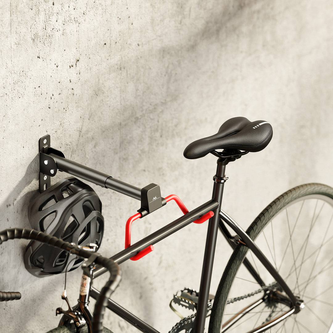 Support mural pour vélos Maclean, horizontal, en acier, charge maximale 30 kg, angle réglable, MC-172