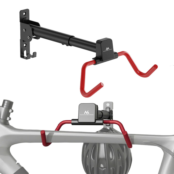 Support mural pour vélos Maclean, horizontal, en acier, charge maximale 30 kg, angle réglable, MC-172