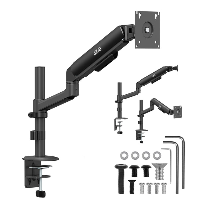 Support / fixation pour écran Ergo Office, vérin à gaz, 17"-32", 1-10 kg, noir mat, VESA max. 100x100, ER-691 B