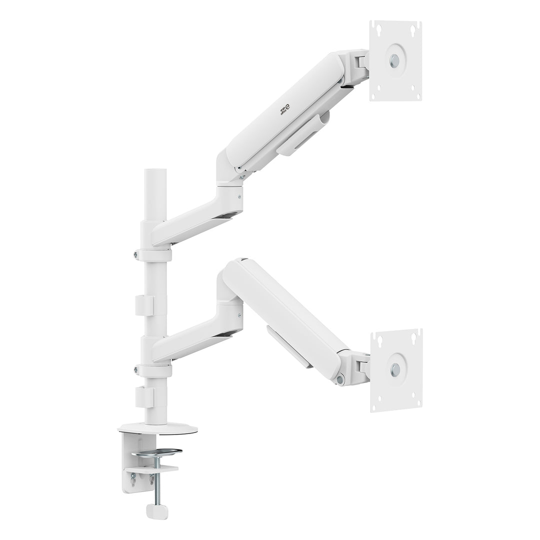 Support / fixation pour 2 écrans Ergo Office, vérin à gaz, 17"-32", 1-10 kg, blanc mat, ER-692 W