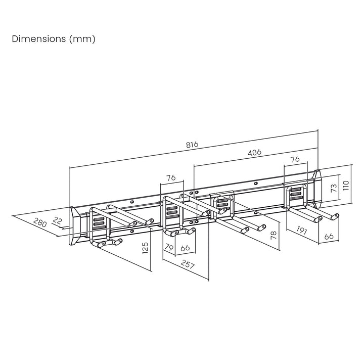 Organiseur mural pour outils Maclean, en acier, charge maximale 136 kg, largeur 816 mm, MC-178