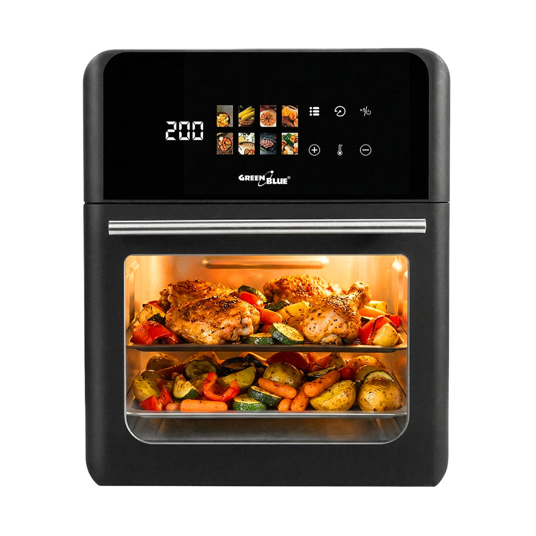 Friteuse sans huile AIR FRYER GreenBlue, puissance 1800 W, capacité 10 l, 8 programmes, accessoires, minuterie, GB950